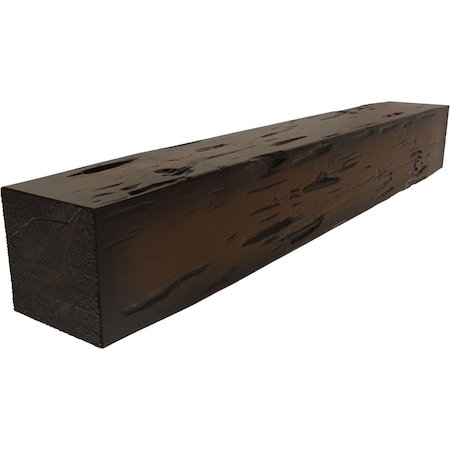 Pecky Cypress Faux Wood Fireplace Mantel, Premium Mocha, 4H X 6D X 36W